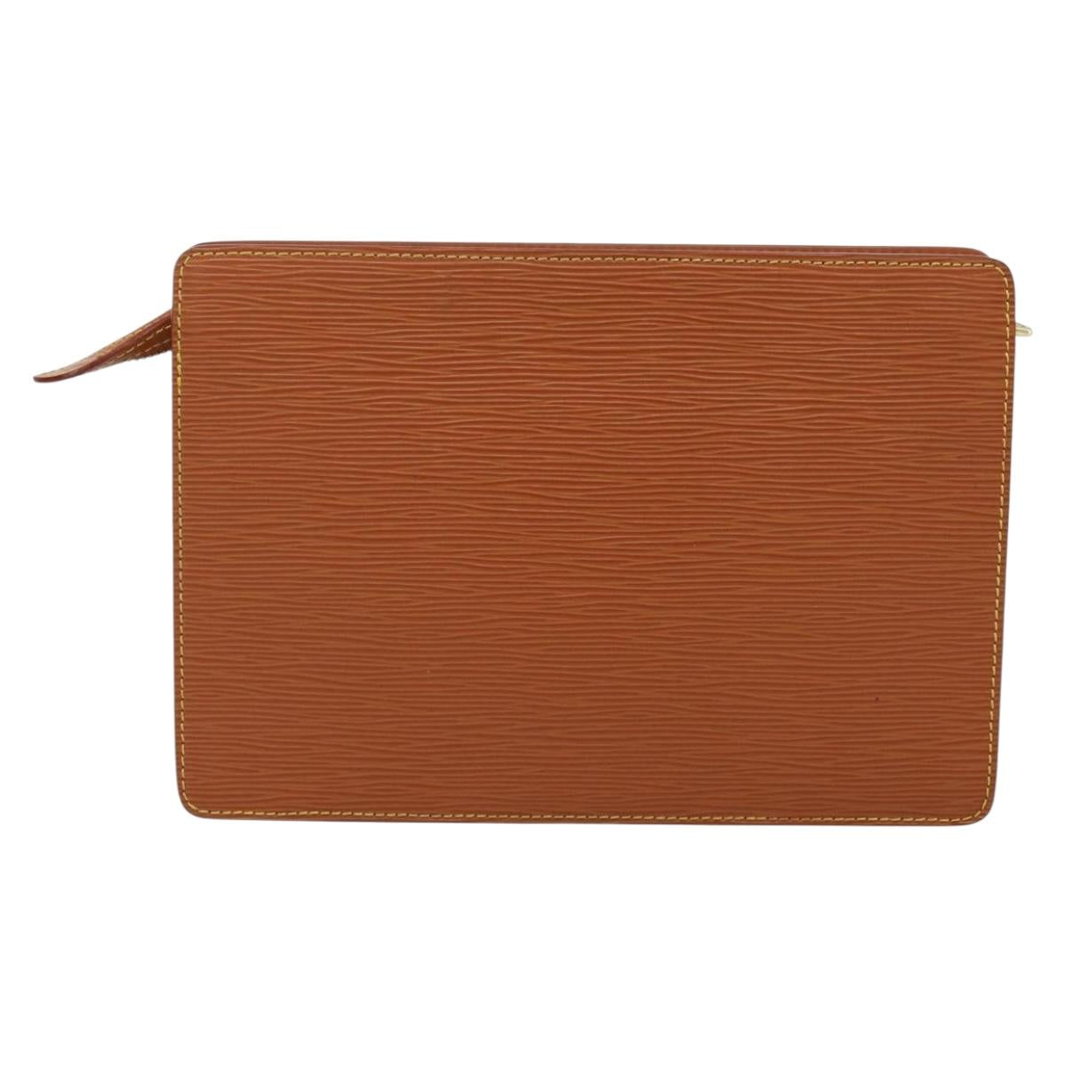 LOUIS VUITTON Epi Pochette Homme Clutch Bag Brown M52528 LV Auth 198936
