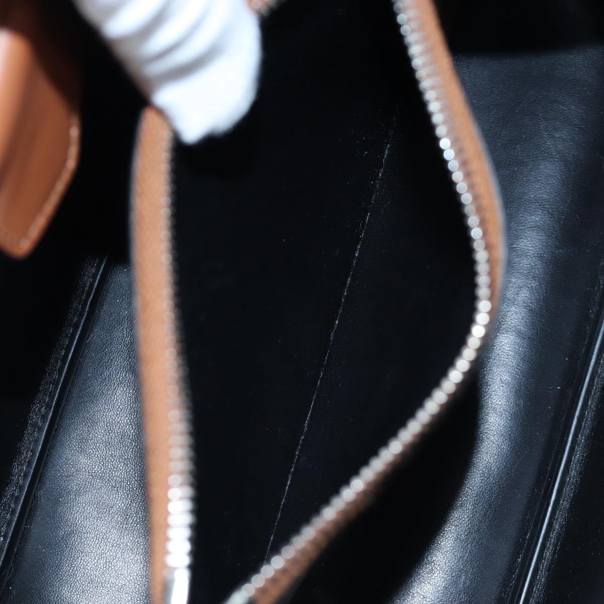 PRADA Vitello Intrecciato Shoulder Bag Leather Brown Silver Auth 198942M