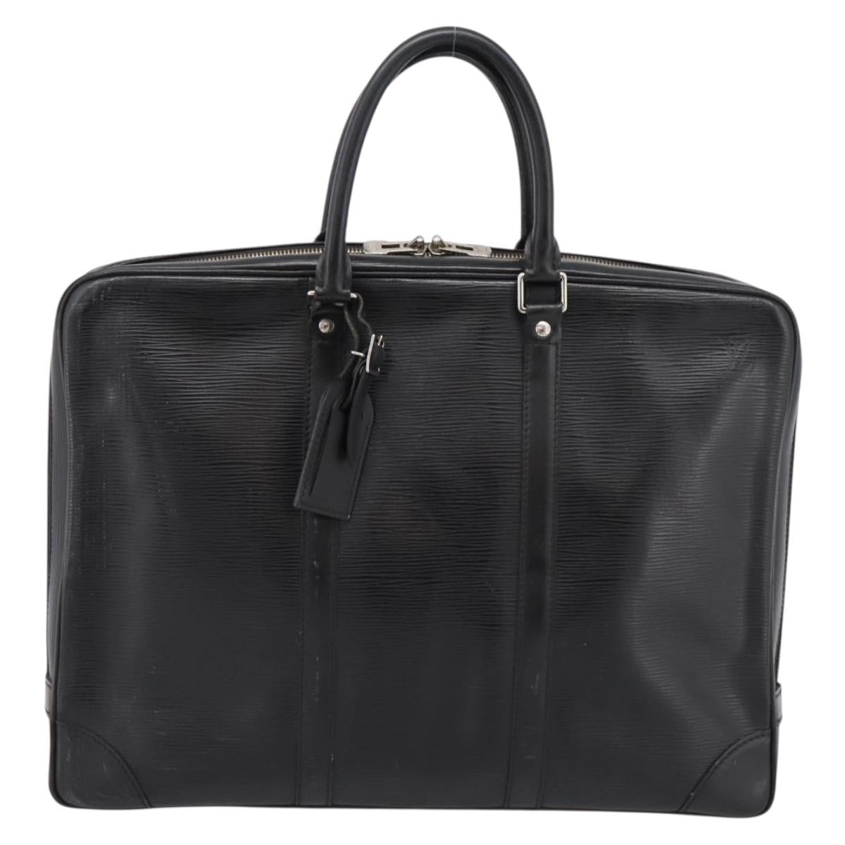LOUIS VUITTON Epi Porte Documents Voyage Business Bag Black M54472 Auth 198948
