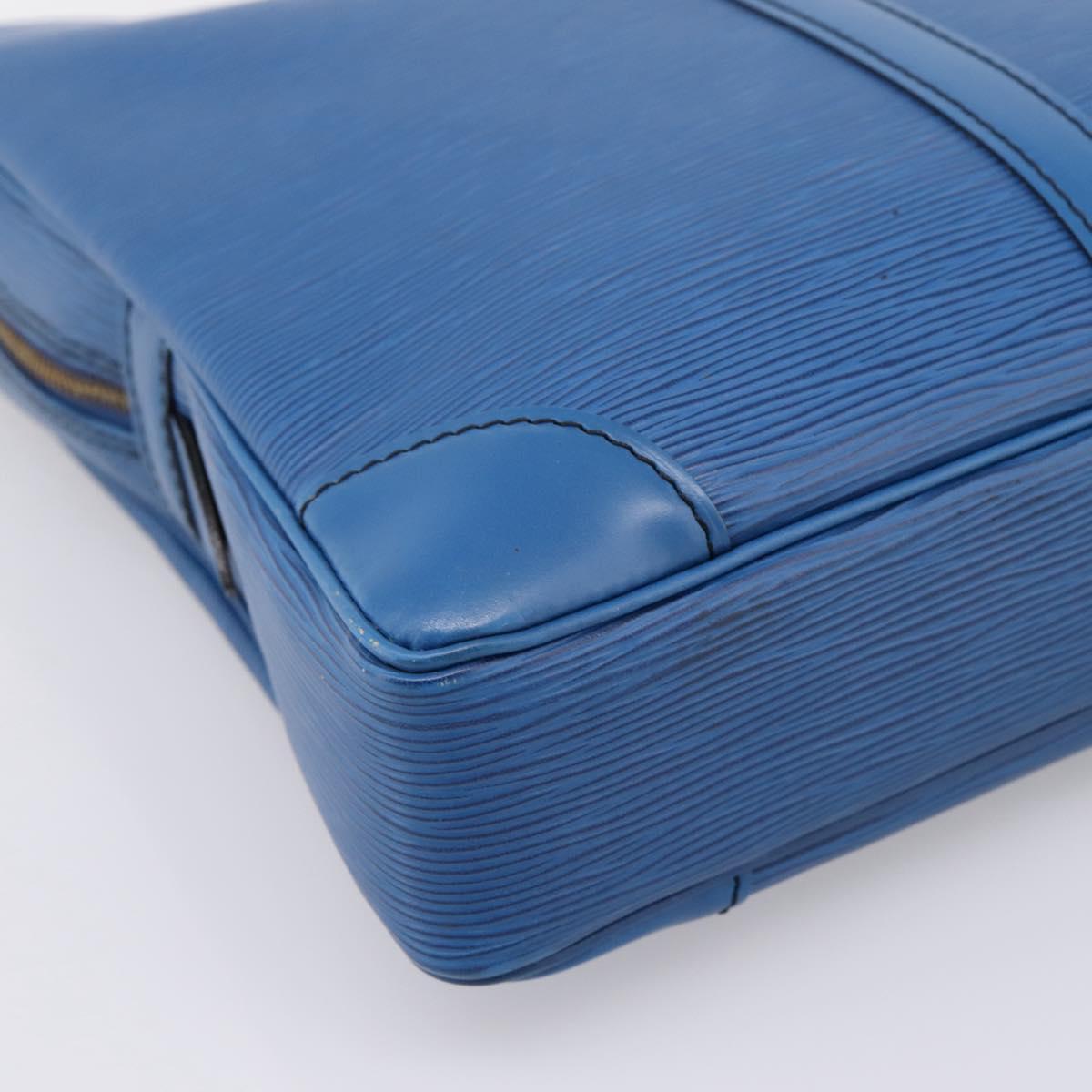 LOUIS VUITTON Epi Porte Documents Voyage Business Bag Blue M54475 LV Auth 198949