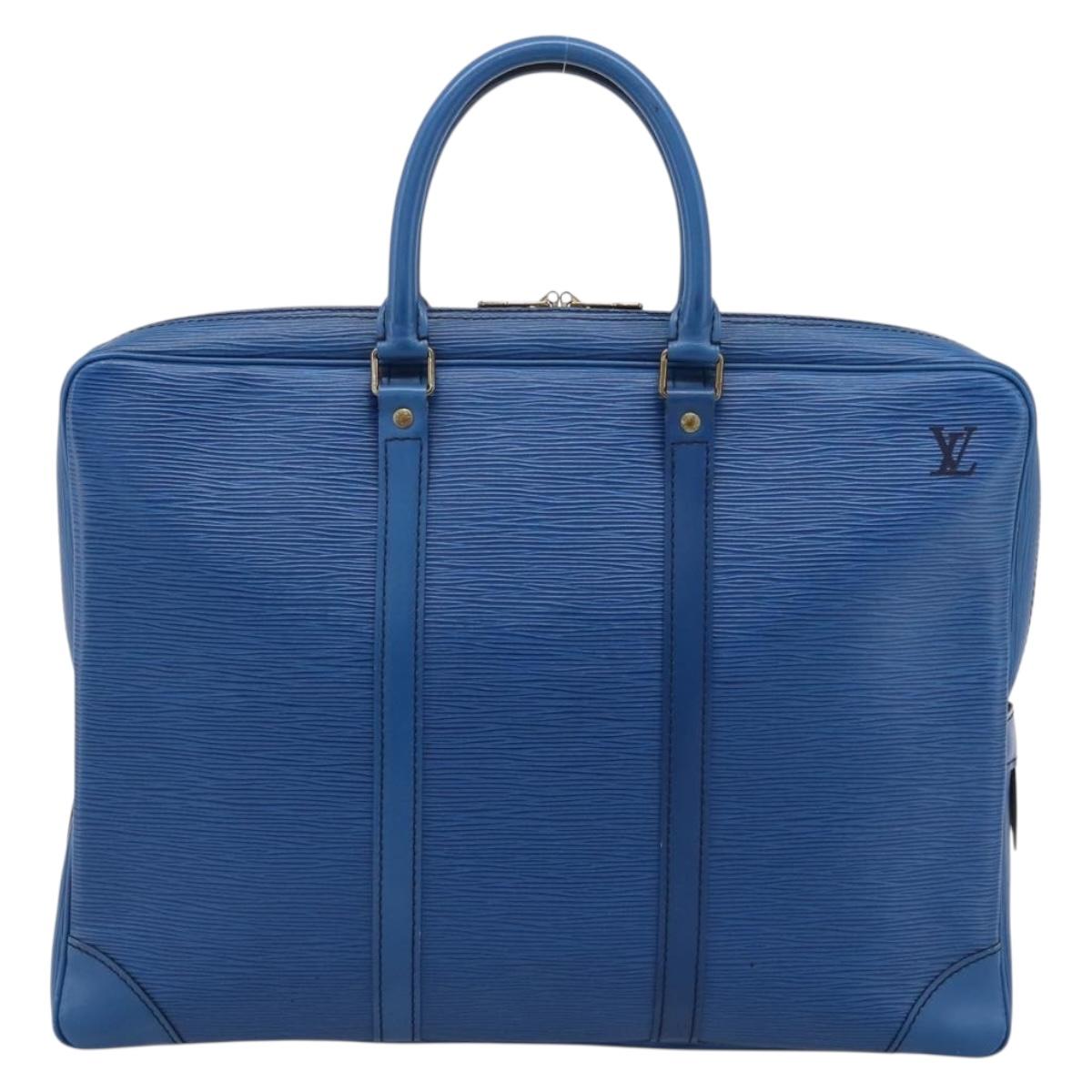 LOUIS VUITTON Epi Porte Documents Voyage Business Bag Blue M54475 LV Auth 198949