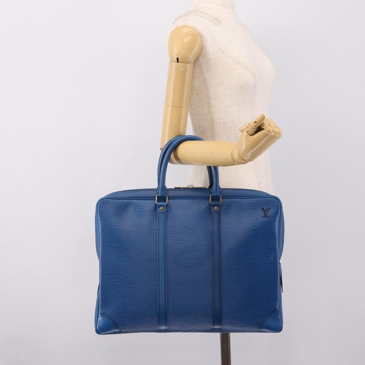 LOUIS VUITTON Epi Porte Documents Voyage Business Bag Blue M54475 LV Auth 198949