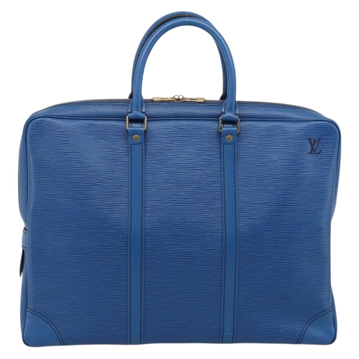 LOUIS VUITTON Epi Porte Documents Voyage Business Bag Blue M54475 LV Auth 198949