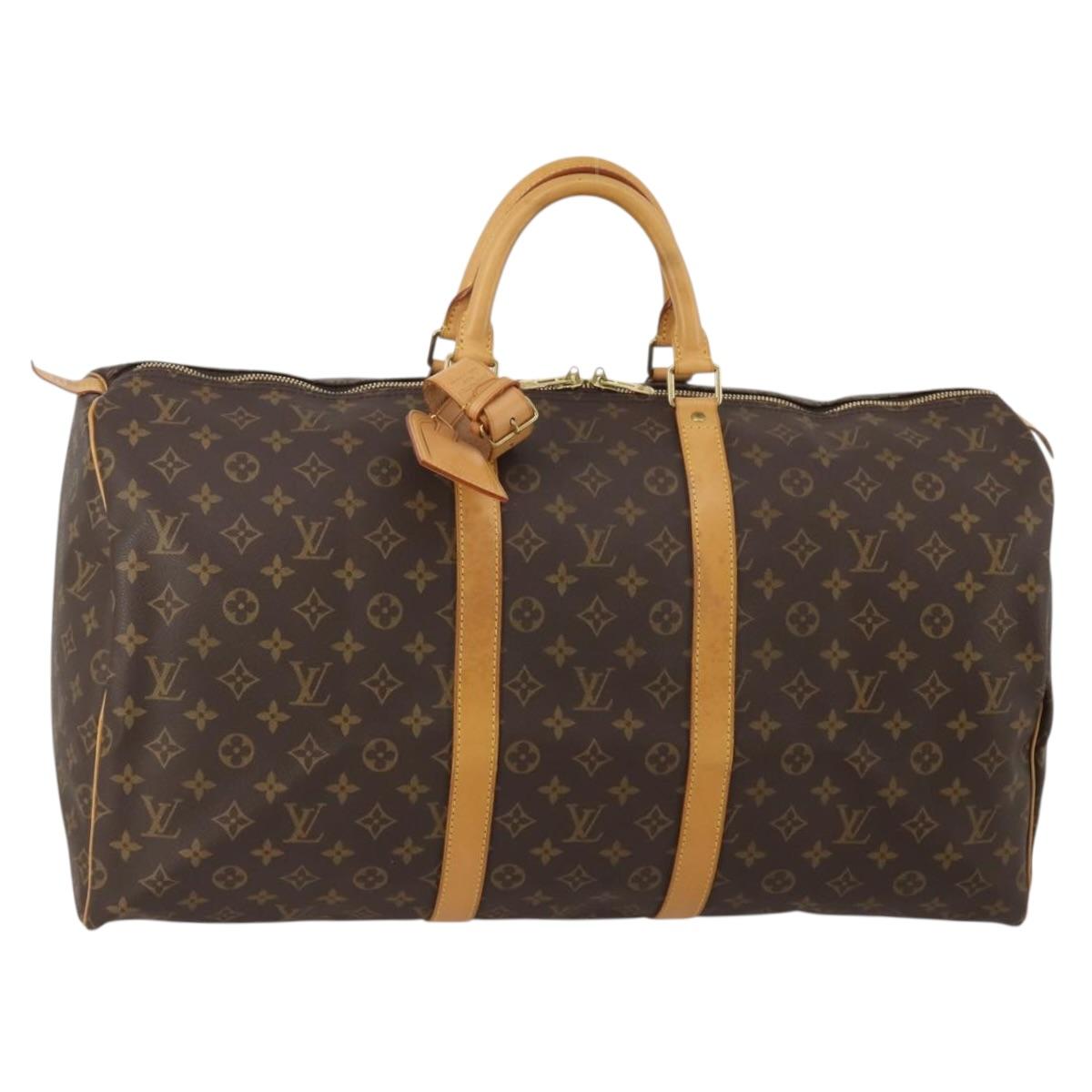 LOUIS VUITTON Monogram Keepall 55 Boston Bag M41424 LV Auth 198952A