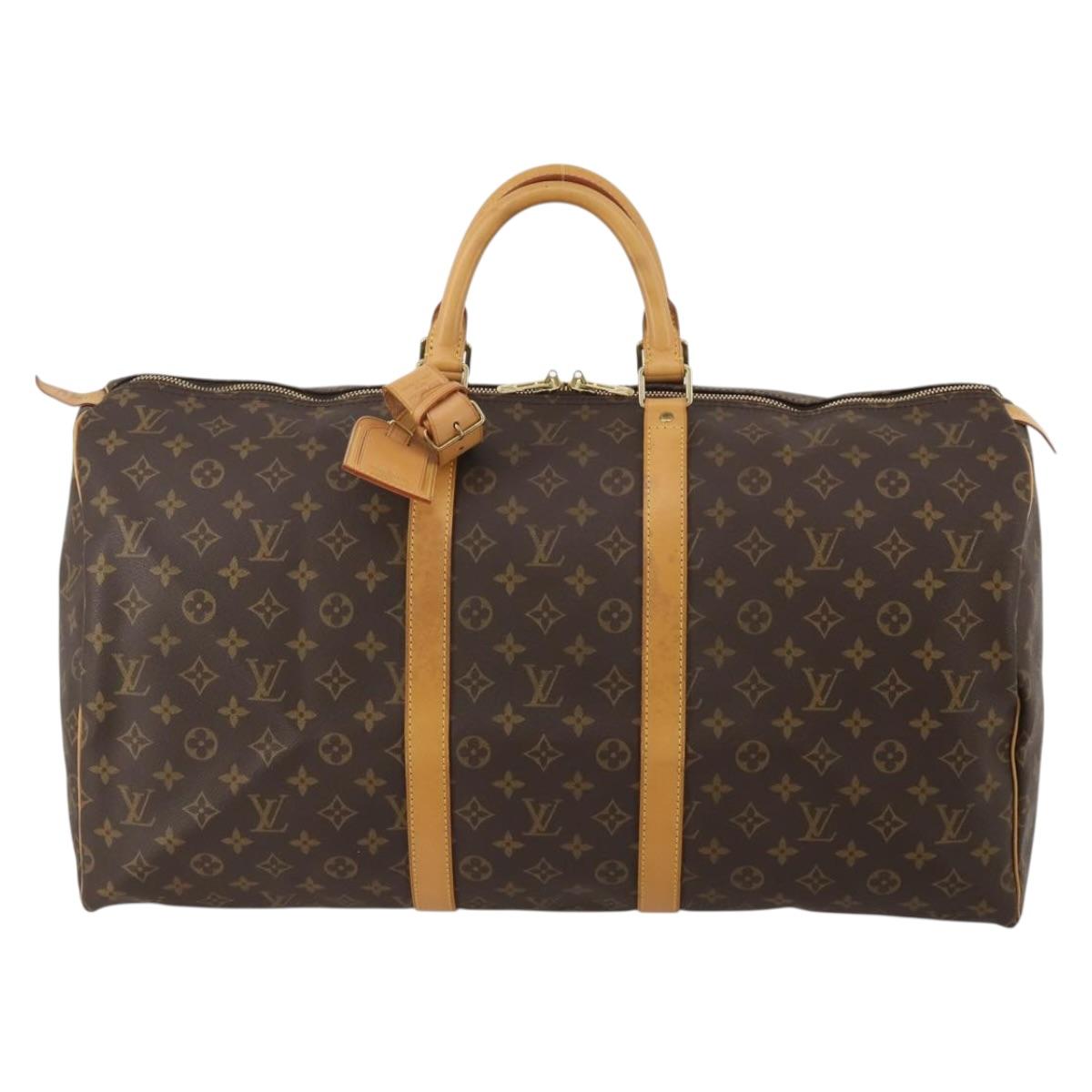 LOUIS VUITTON Monogram Keepall 55 Boston Bag M41424 LV Auth 198952A