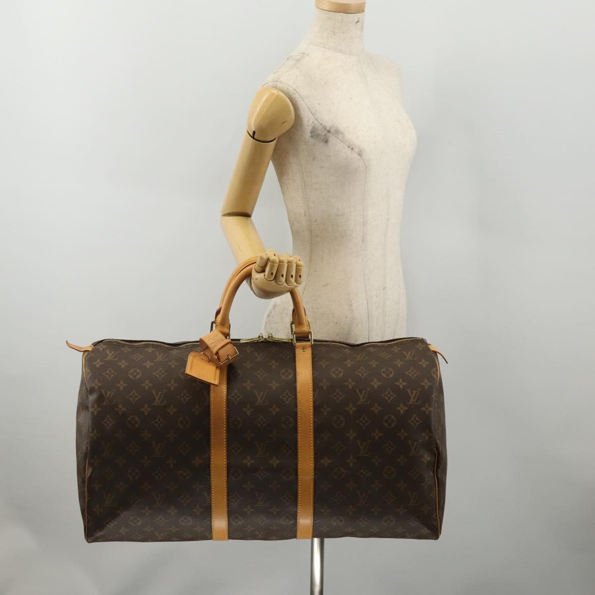 LOUIS VUITTON Monogram Keepall 55 Boston Bag M41424 LV Auth 198952A