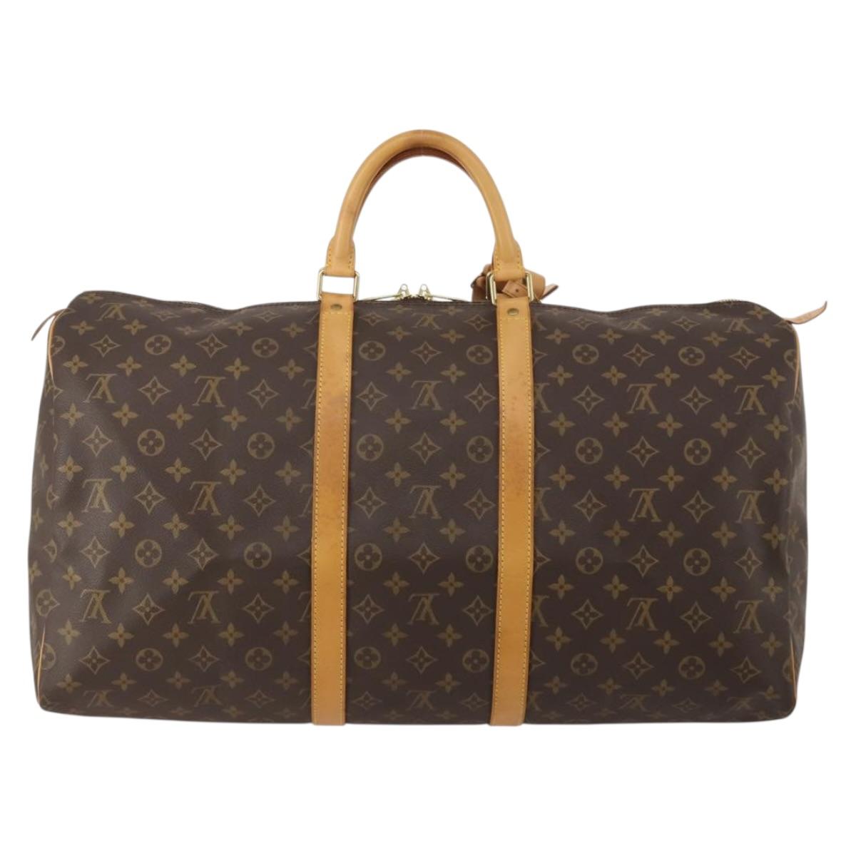 LOUIS VUITTON Monogram Keepall 55 Boston Bag M41424 LV Auth 198952A