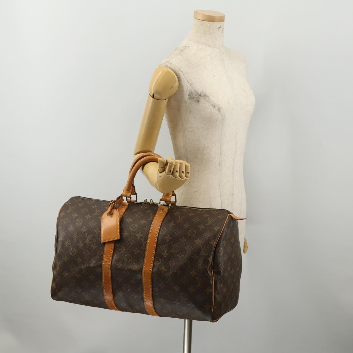 LOUIS VUITTON Monogram Keepall 45 Boston Bag M41428 LV Auth 198954