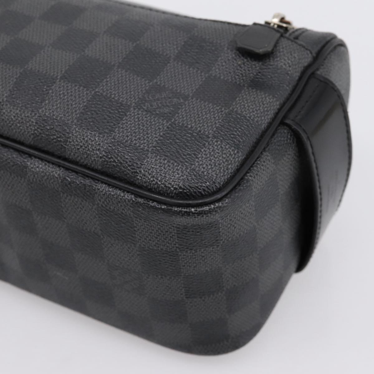 LOUIS VUITTON Damier Grafitte Toilette Pouch Clutch Bag N47625 LV Auth 198959A