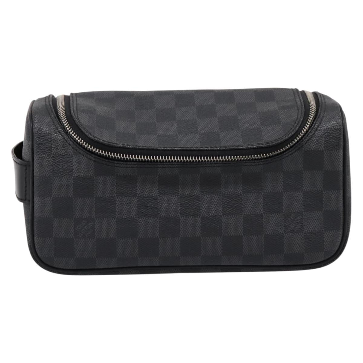 LOUIS VUITTON Damier Grafitte Toilette Pouch Clutch Bag N47625 LV Auth 198959A