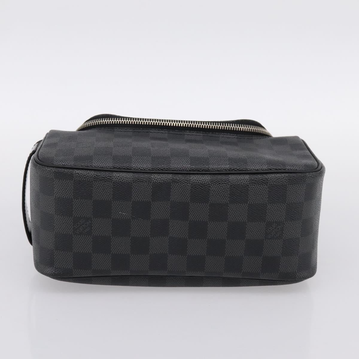 LOUIS VUITTON Damier Grafitte Toilette Pouch Clutch Bag N47625 LV Auth 198959A
