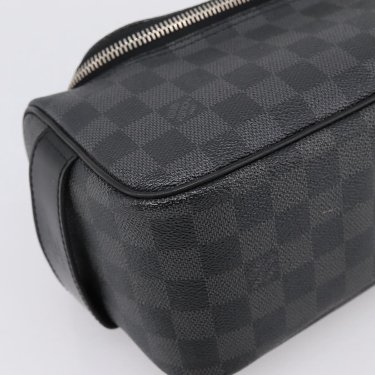 LOUIS VUITTON Damier Grafitte Toilette Pouch Clutch Bag N47625 LV Auth 198959A