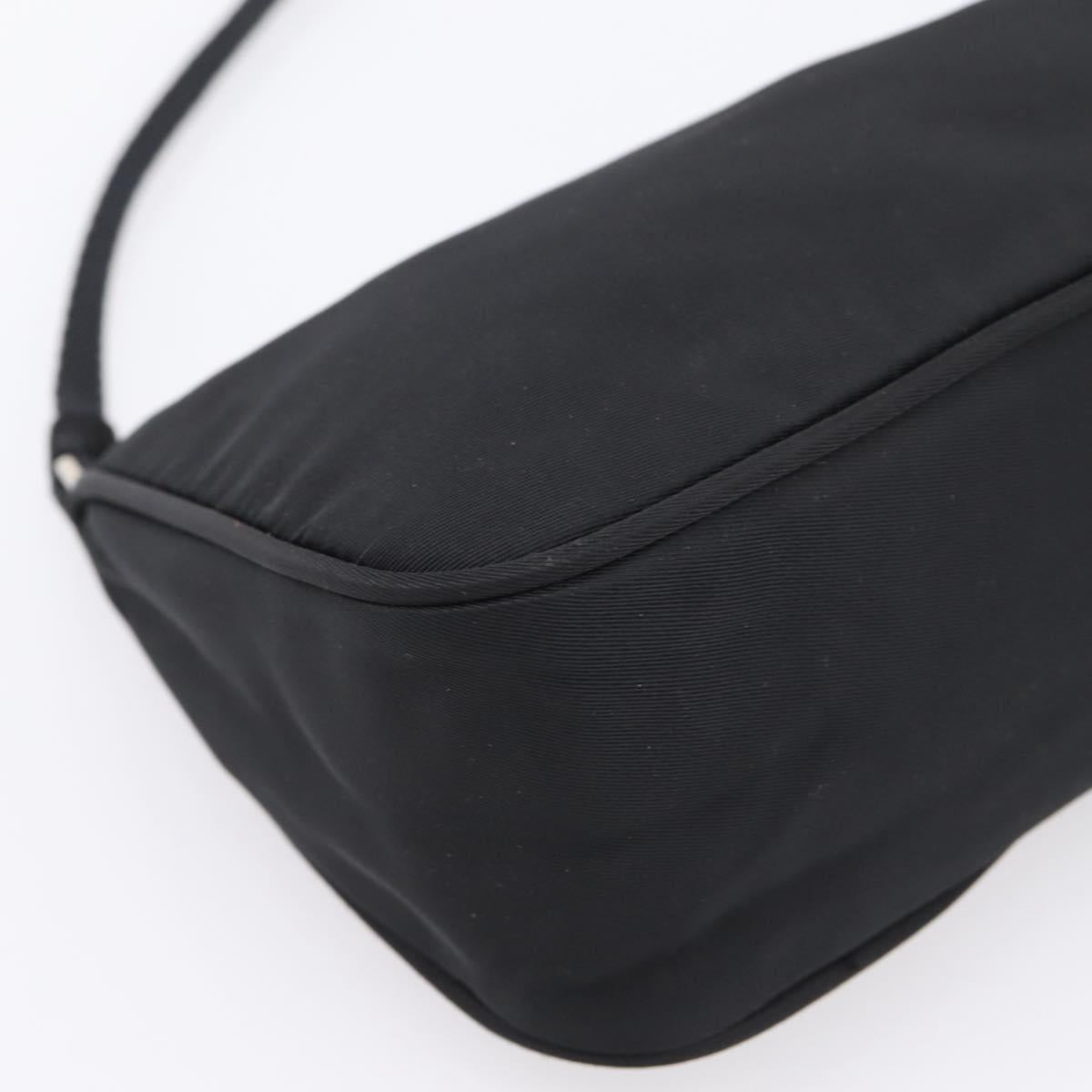 PRADA Accessory Pouch Nylon Black Silver Auth 198964