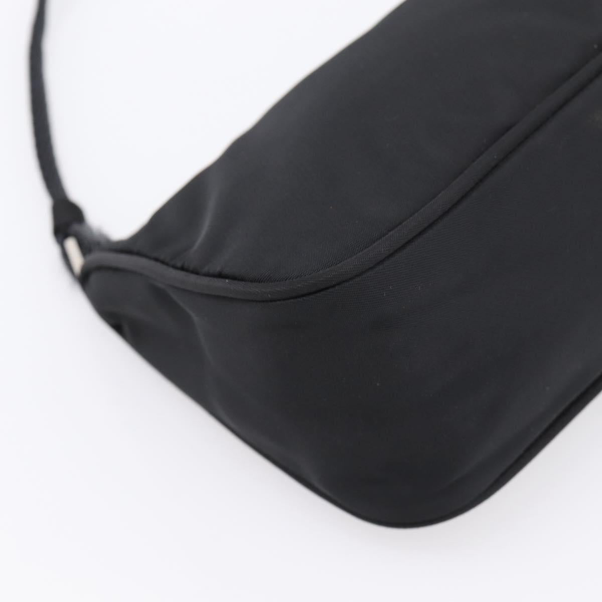 PRADA Accessory Pouch Nylon Black Silver Auth 198964