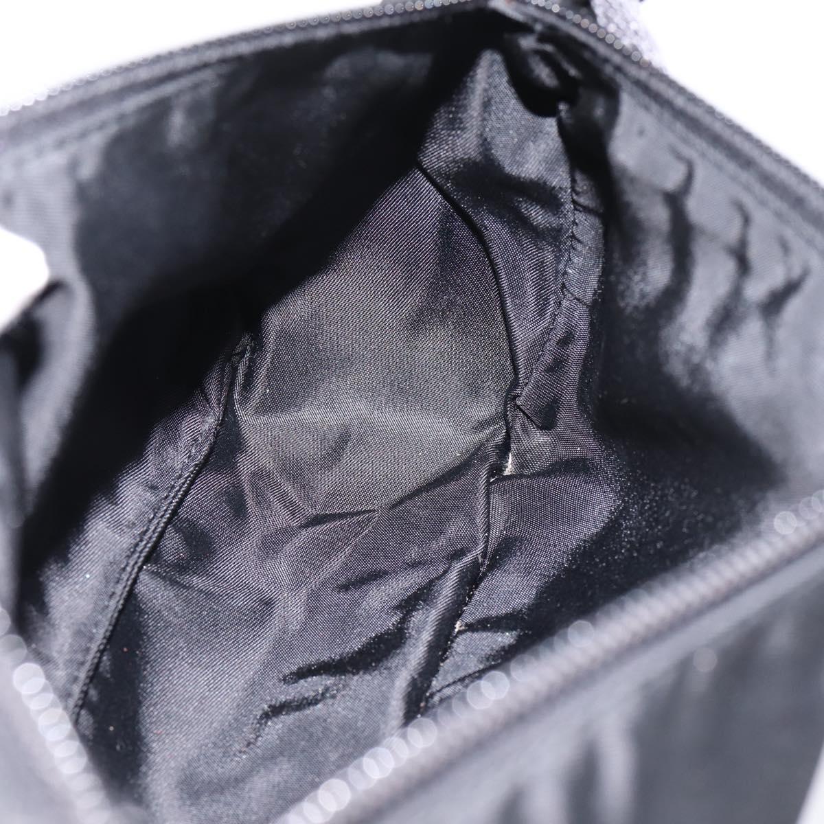 PRADA Accessory Pouch Nylon Black Silver Auth 198964