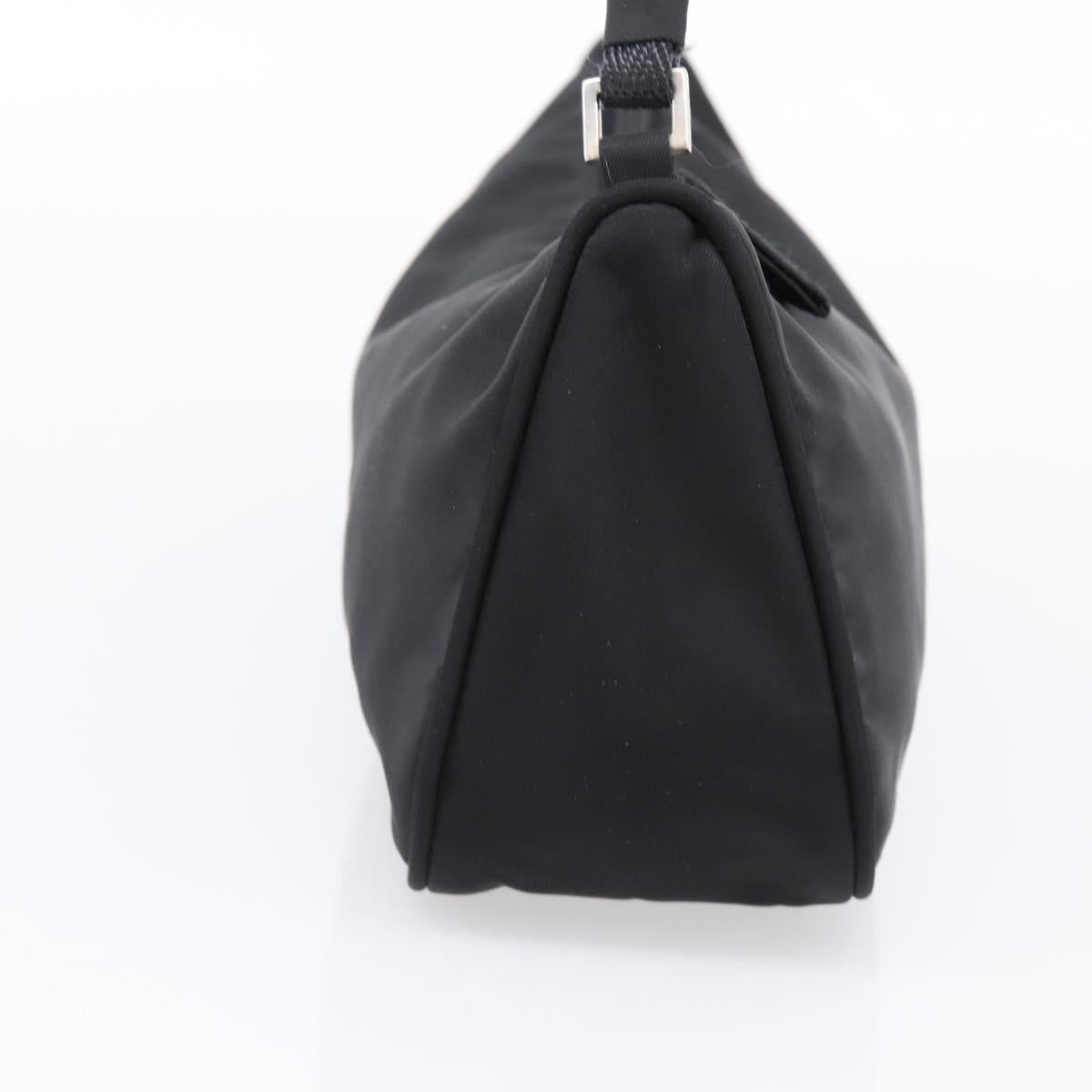 PRADA Accessory Pouch Nylon Black Silver Auth 198964