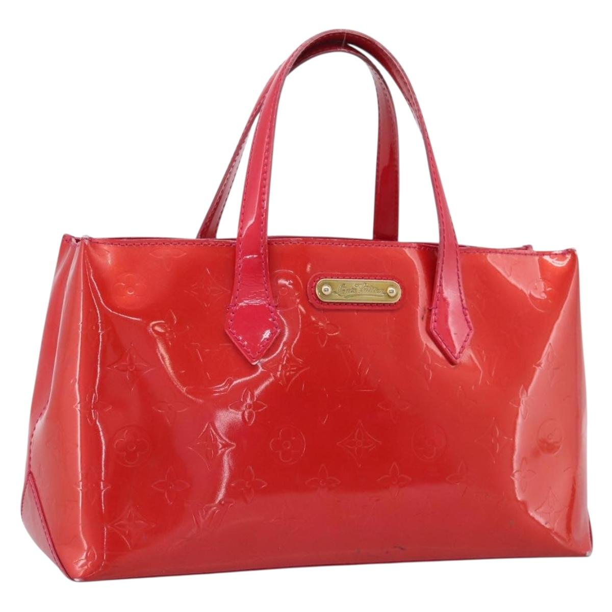 LOUIS VUITTON Monogram Vernis Wilshire PM Hand Bag Rose Pop M93643 Auth 198966