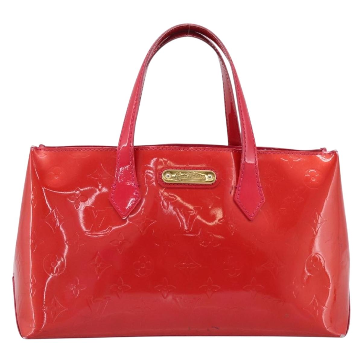 LOUIS VUITTON Monogram Vernis Wilshire PM Hand Bag Rose Pop M93643 Auth 198966