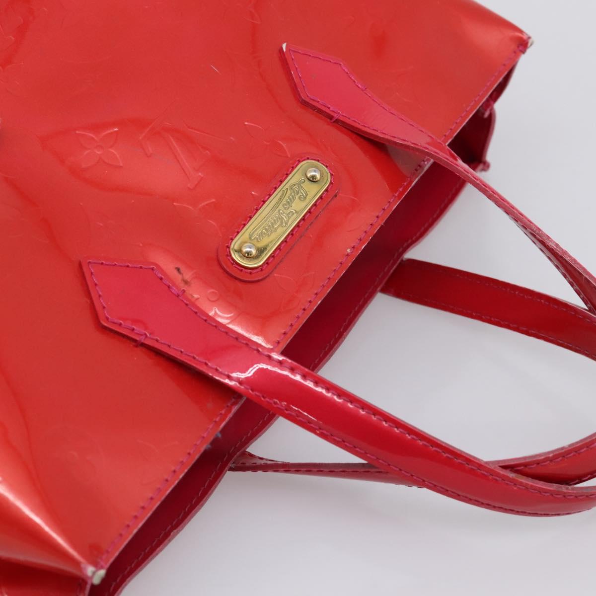 LOUIS VUITTON Monogram Vernis Wilshire PM Hand Bag Rose Pop M93643 Auth 198966