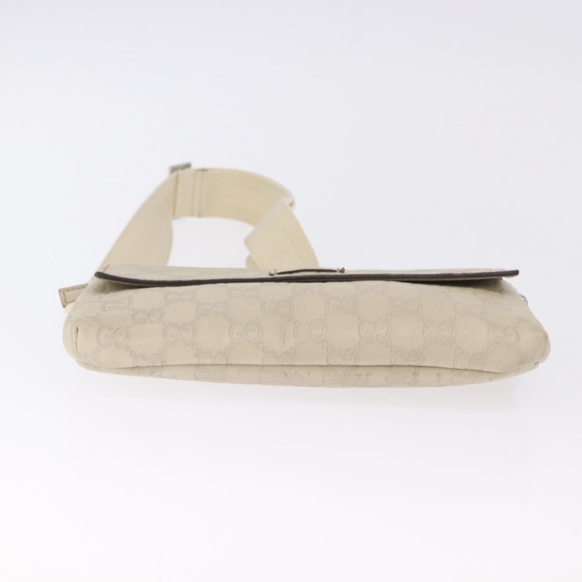GUCCI GuccissimaGG Body Bag Leather Ivory Silver 162916 Auth 198969