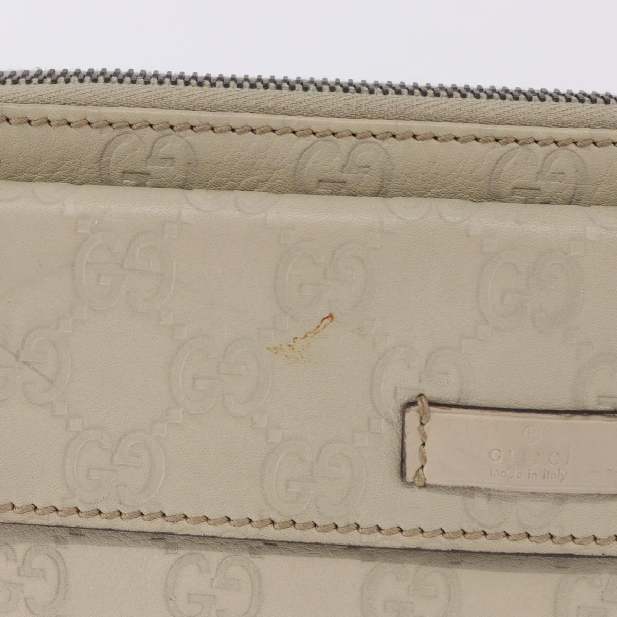 GUCCI GuccissimaGG Body Bag Leather Ivory Silver 162916 Auth 198969
