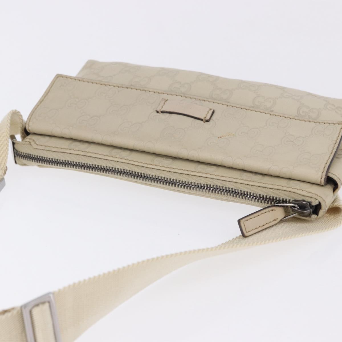 GUCCI GuccissimaGG Body Bag Leather Ivory Silver 162916 Auth 198969
