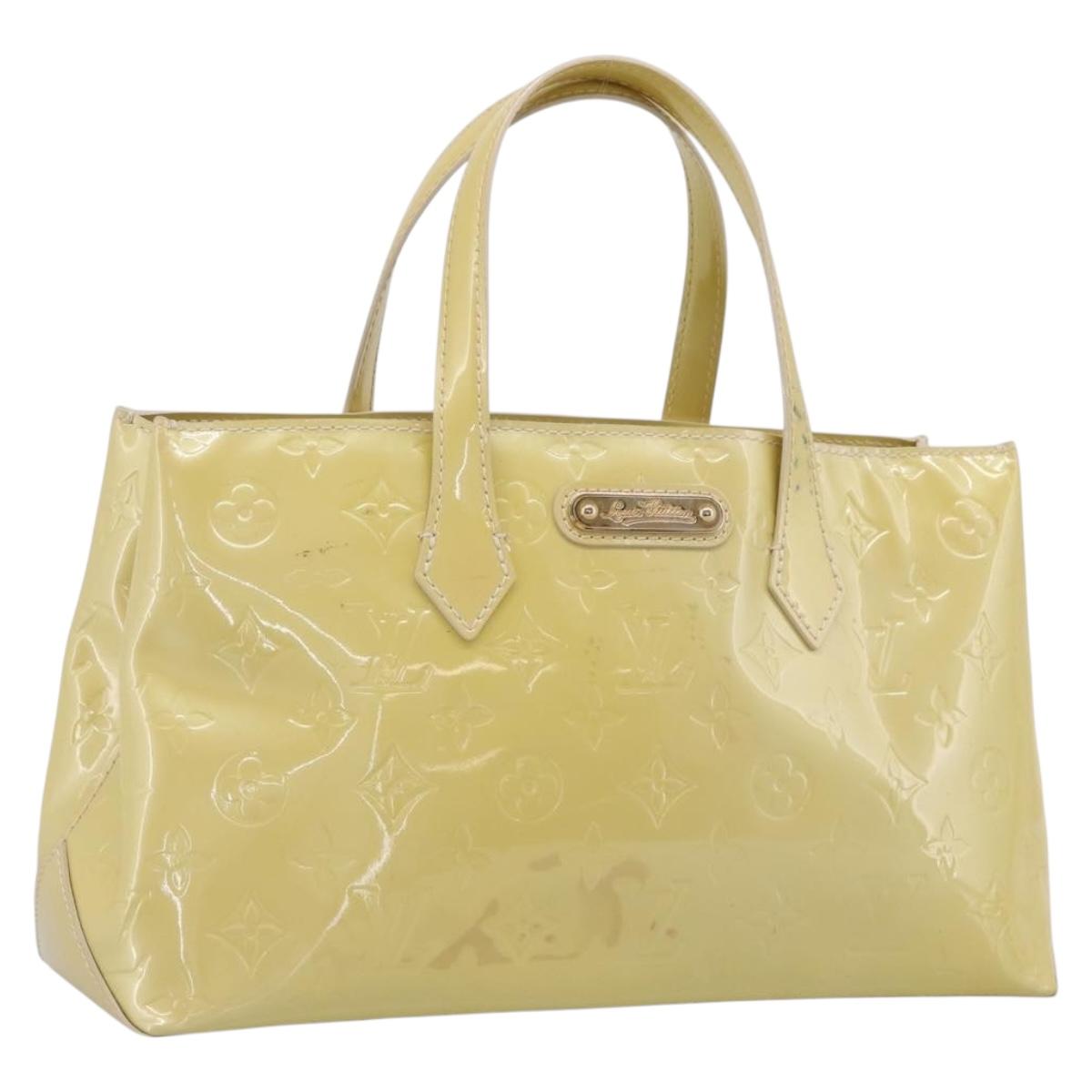 LOUIS VUITTON Monogram Vernis Wilshire PM Hand Bag Broncorail M91452 Auth 198982
