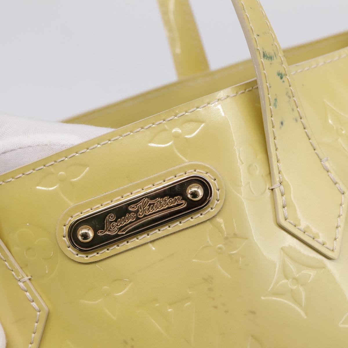 LOUIS VUITTON Monogram Vernis Wilshire PM Hand Bag Broncorail M91452 Auth 198982