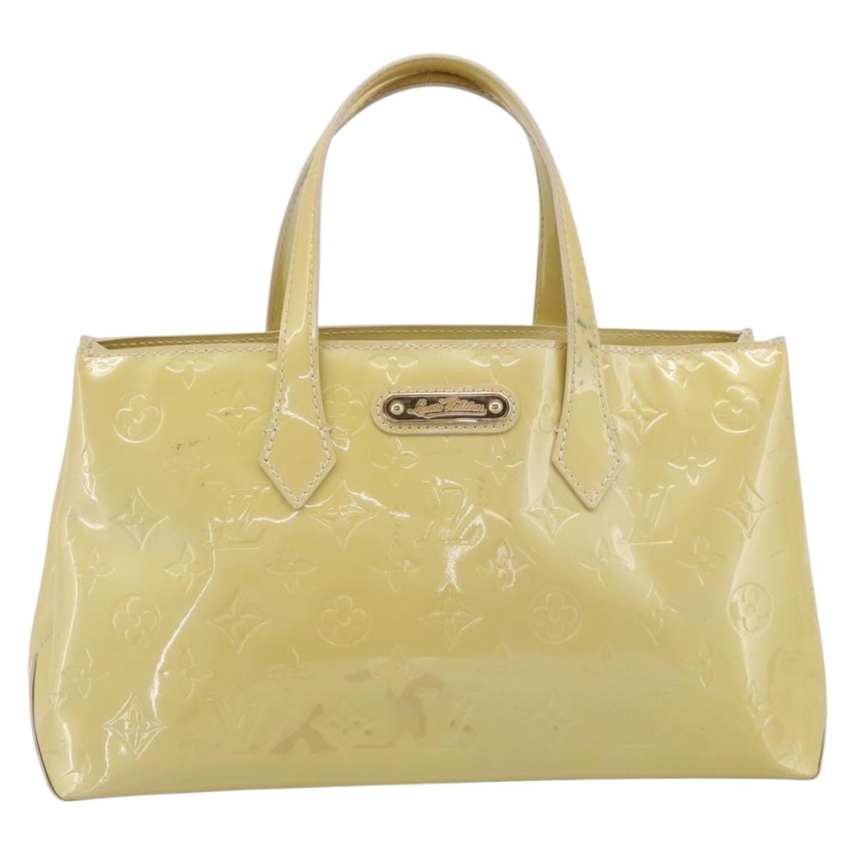 LOUIS VUITTON Monogram Vernis Wilshire PM Hand Bag Broncorail M91452 Auth 198982