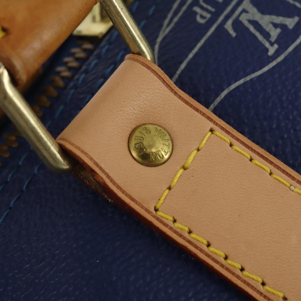 LOUIS VUITTON LV Cup Keepall 45 Boston Bag Blue M80014 LV Auth 198996A