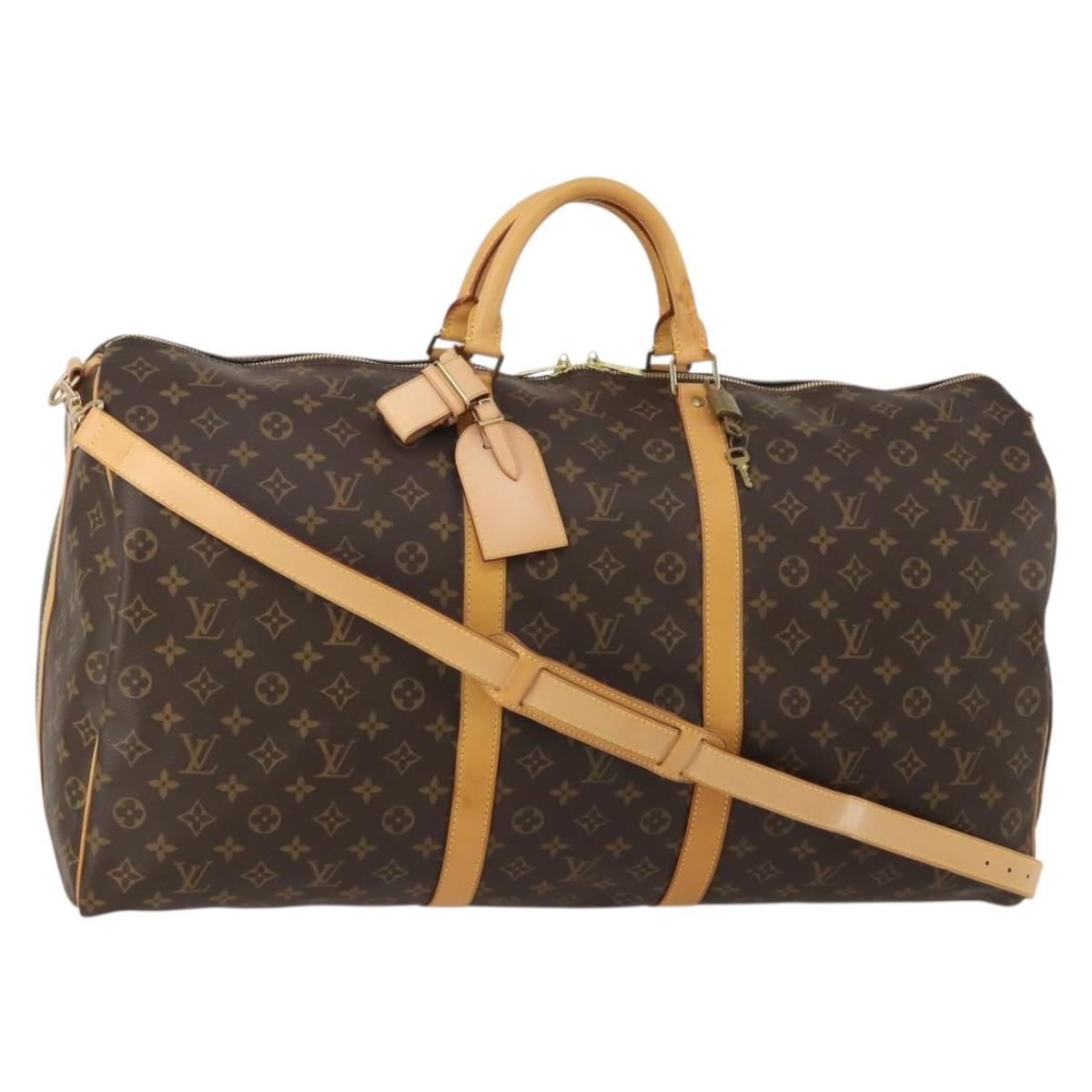 LOUIS VUITTON Monogram Keepall Bandouliere 60 Boston Bag M41412 LV Auth 198997A