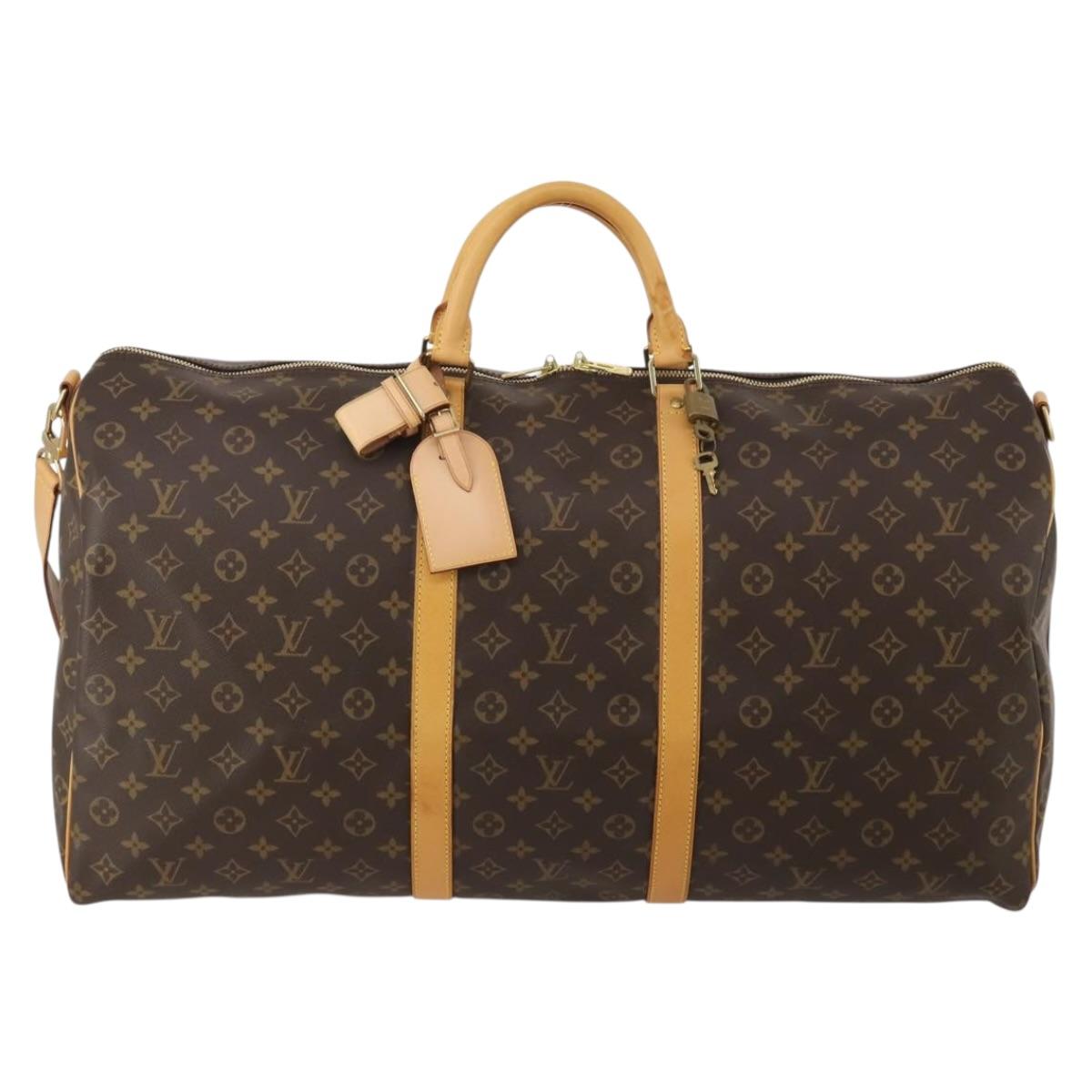 LOUIS VUITTON Monogram Keepall Bandouliere 60 Boston Bag M41412 LV Auth 198997A