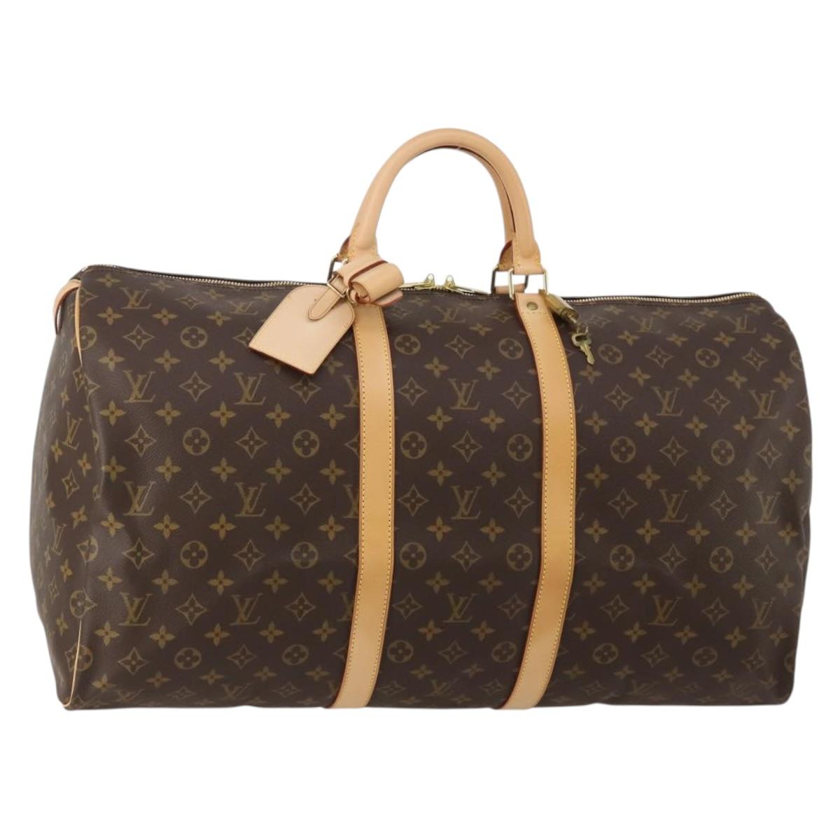 LOUIS VUITTON Monogram Keepall 55 Boston Bag M41424 LV Auth 198998V