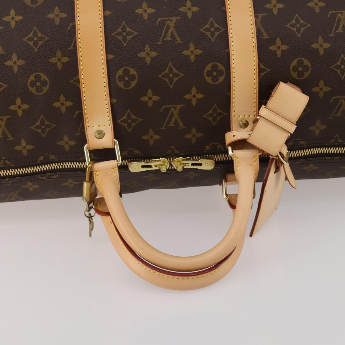 LOUIS VUITTON Monogram Keepall 55 Boston Bag M41424 LV Auth 198998V