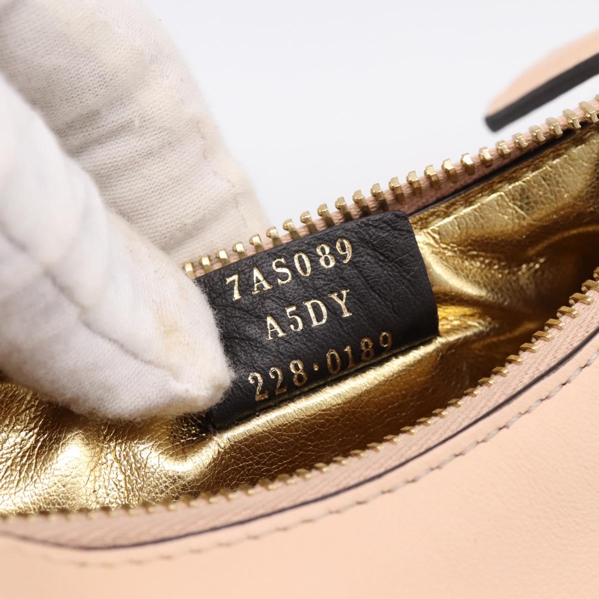 FENDI Nano Fendigraphy Hand Bag Leather Pink Gold Tone 7AS089 Auth 199003M