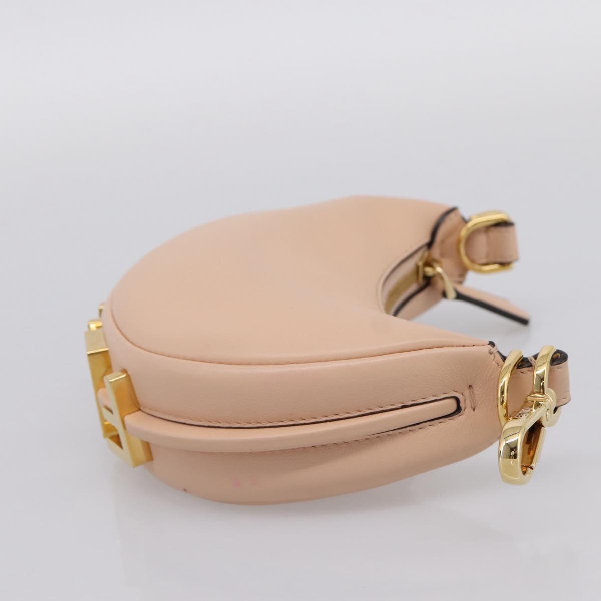 FENDI Nano Fendigraphy Hand Bag Leather Pink Gold Tone 7AS089 Auth 199003M
