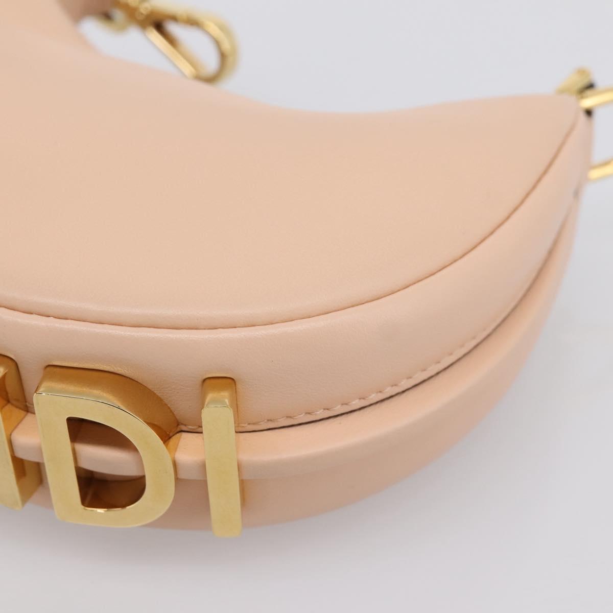 FENDI Nano Fendigraphy Hand Bag Leather Pink Gold Tone 7AS089 Auth 199003M