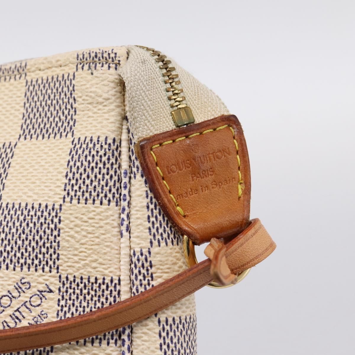 LOUIS VUITTON Damier Azur Pochette Accessoires Pouch N51986 LV Auth 199008