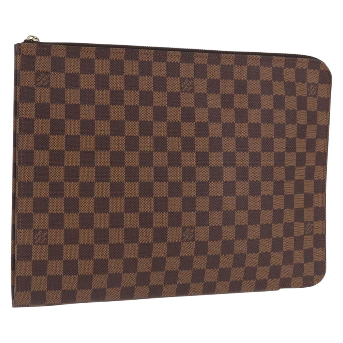 LOUIS VUITTON Damier Ebene Posh Documents Clutch Bag LV Auth 199015A