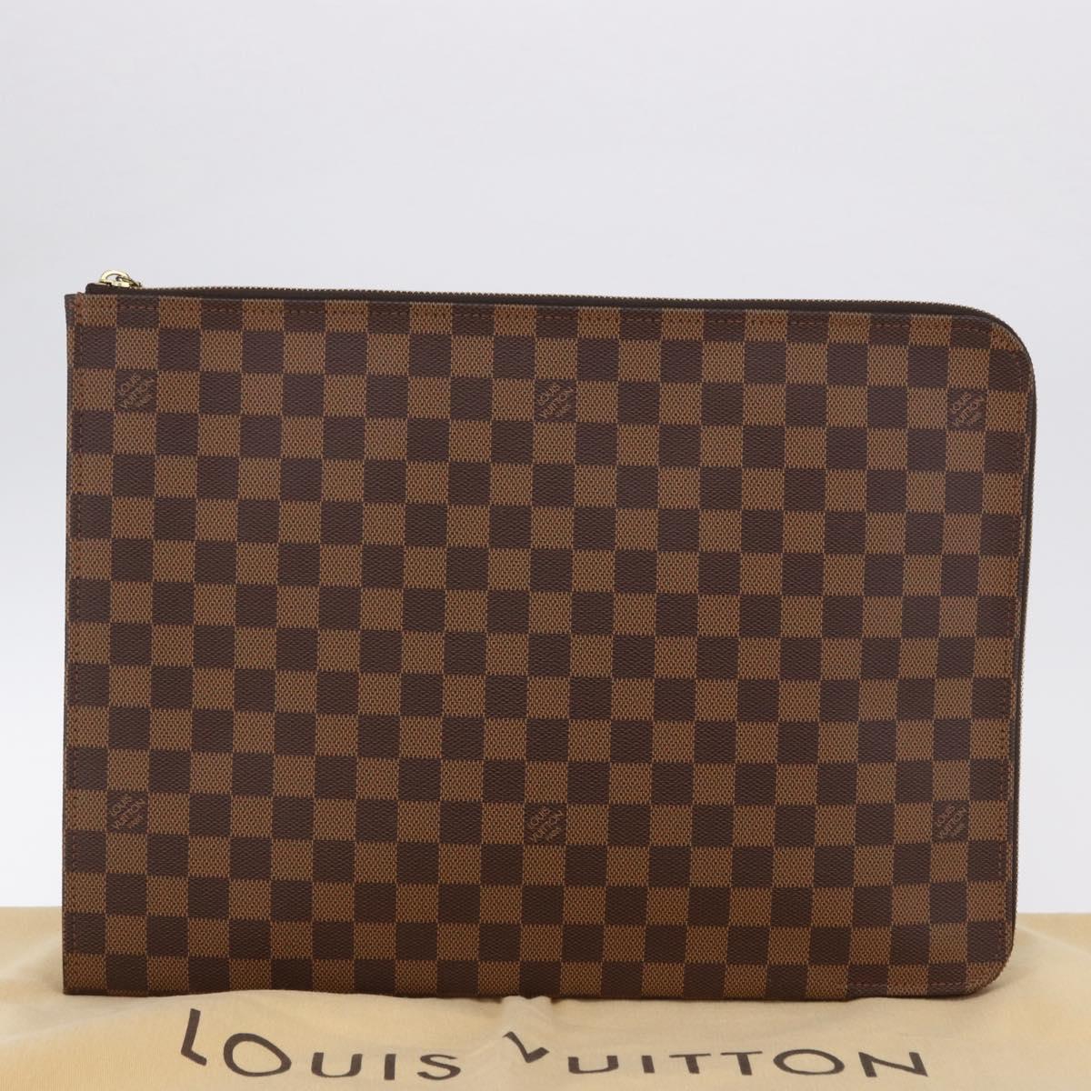LOUIS VUITTON Damier Ebene Posh Documents Clutch Bag LV Auth 199015A