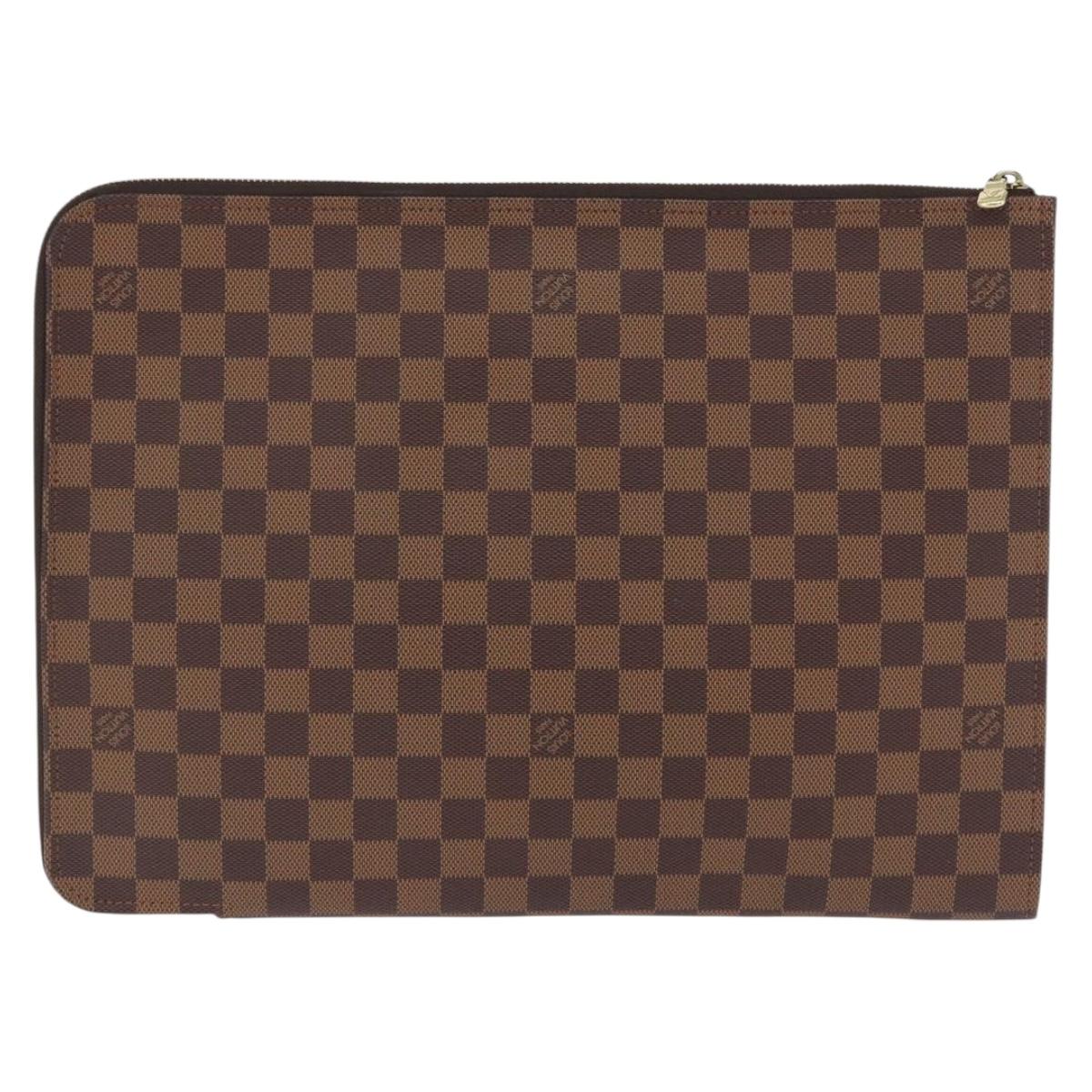 LOUIS VUITTON Damier Ebene Posh Documents Clutch Bag LV Auth 199015A