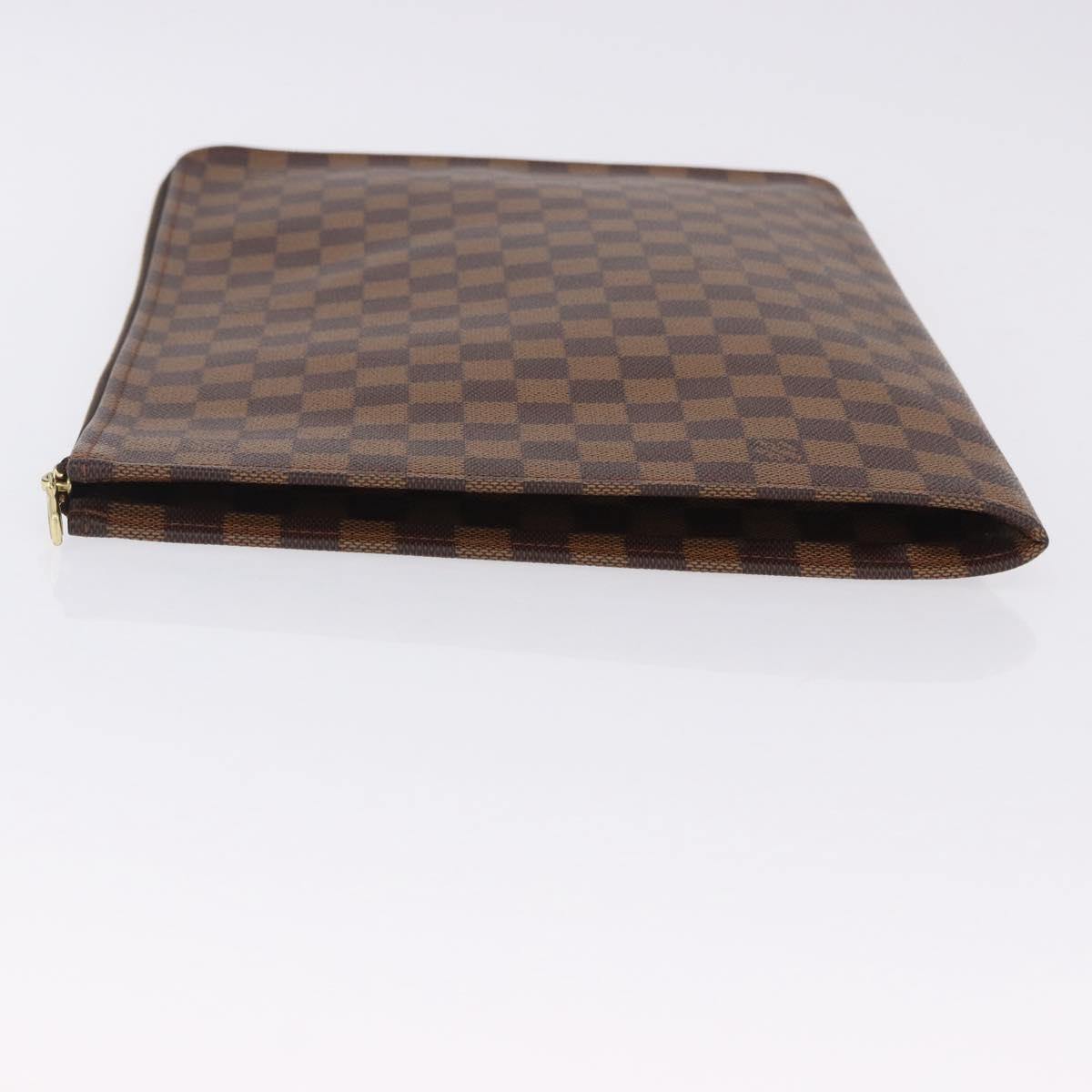 LOUIS VUITTON Damier Ebene Posh Documents Clutch Bag LV Auth 199015A