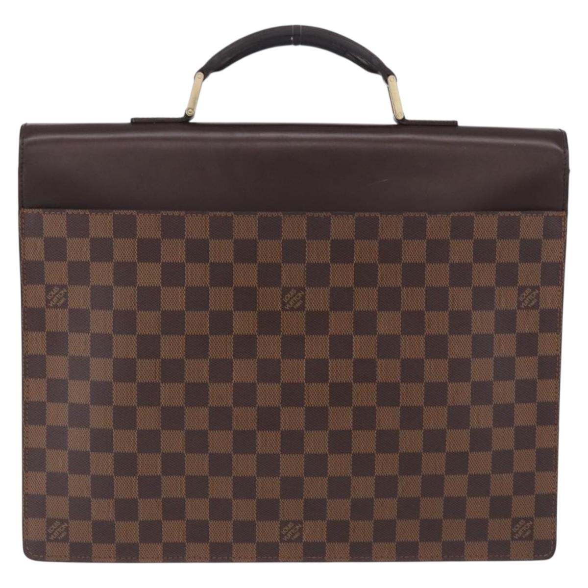 LOUIS VUITTON Damier Ebene Altona GM Business Bag N53312 LV Auth 199030