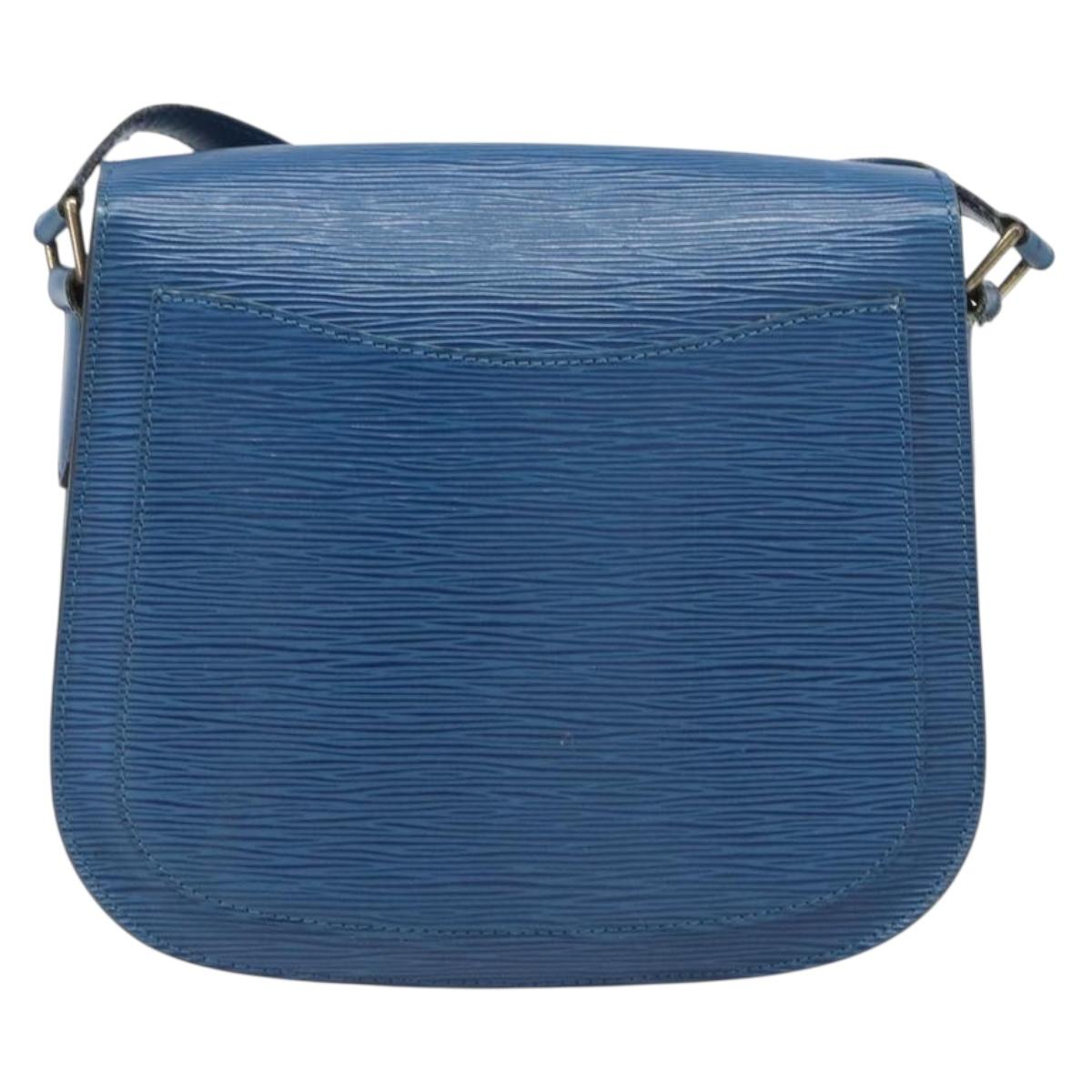 LOUIS VUITTON Epi Saint Cloud GM Shoulder Bag Blue M52195 LV Auth 199031