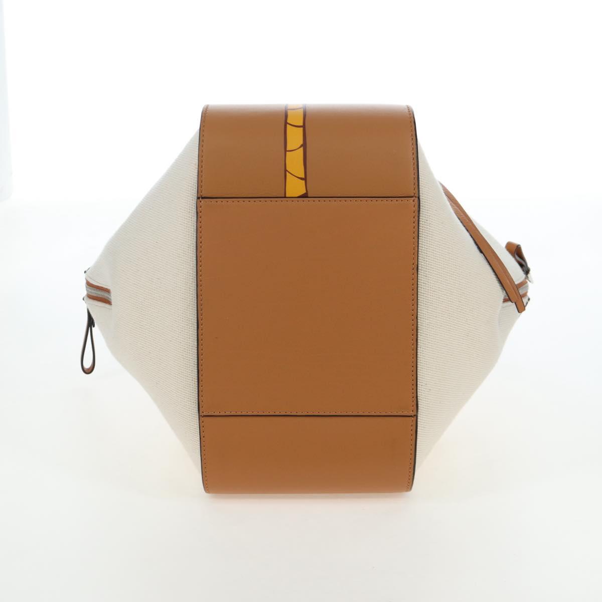 LOEWE KEN PRICE Hammock Small Hand Bag Canvas 2way Beige Silver Auth 199036SAM