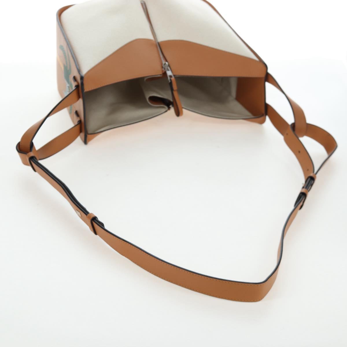 LOEWE KEN PRICE Hammock Small Hand Bag Canvas 2way Beige Silver Auth 199036SAM