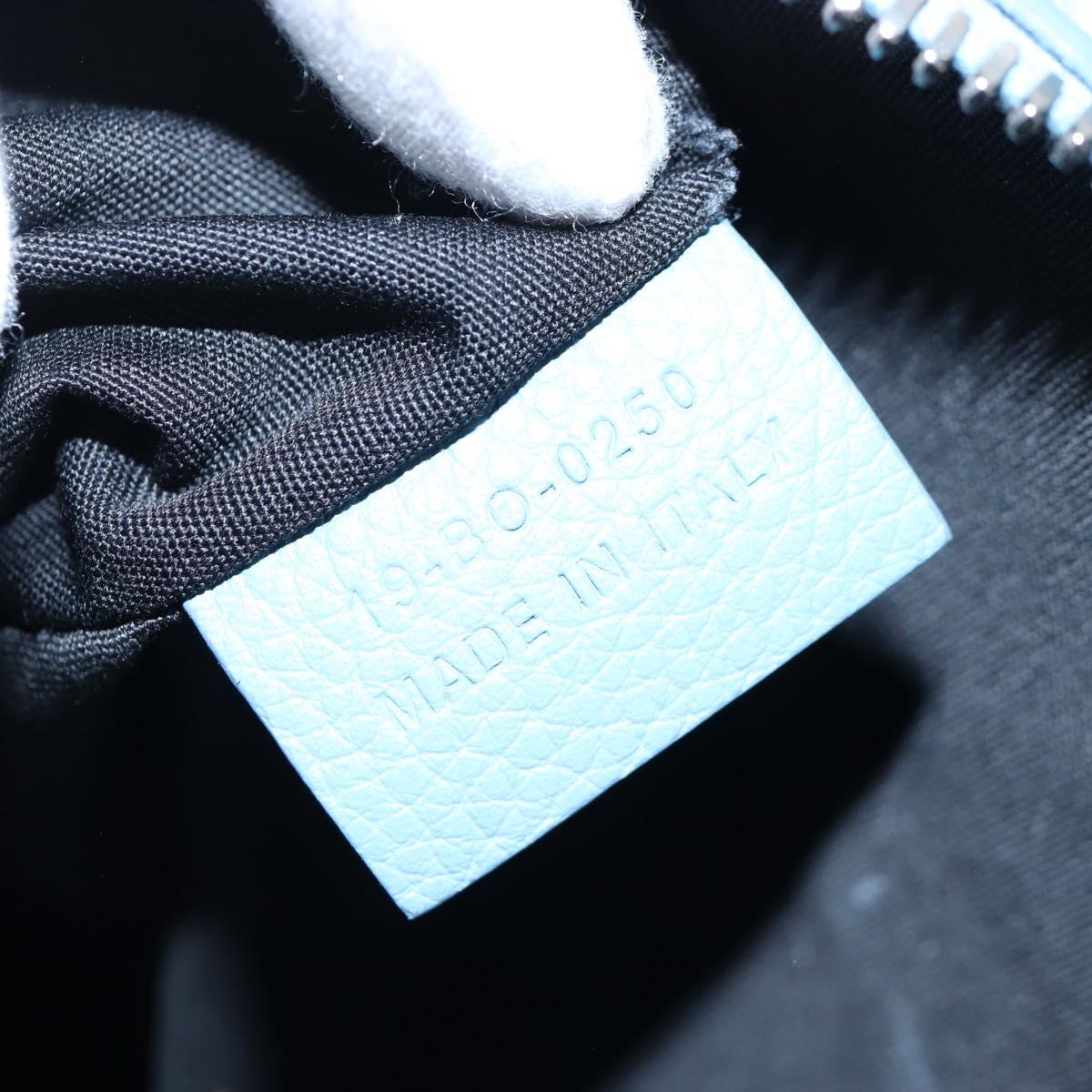 Christian Dior Saddle Bag Leather Stussy Collaboration Light Blue Auth 199040V