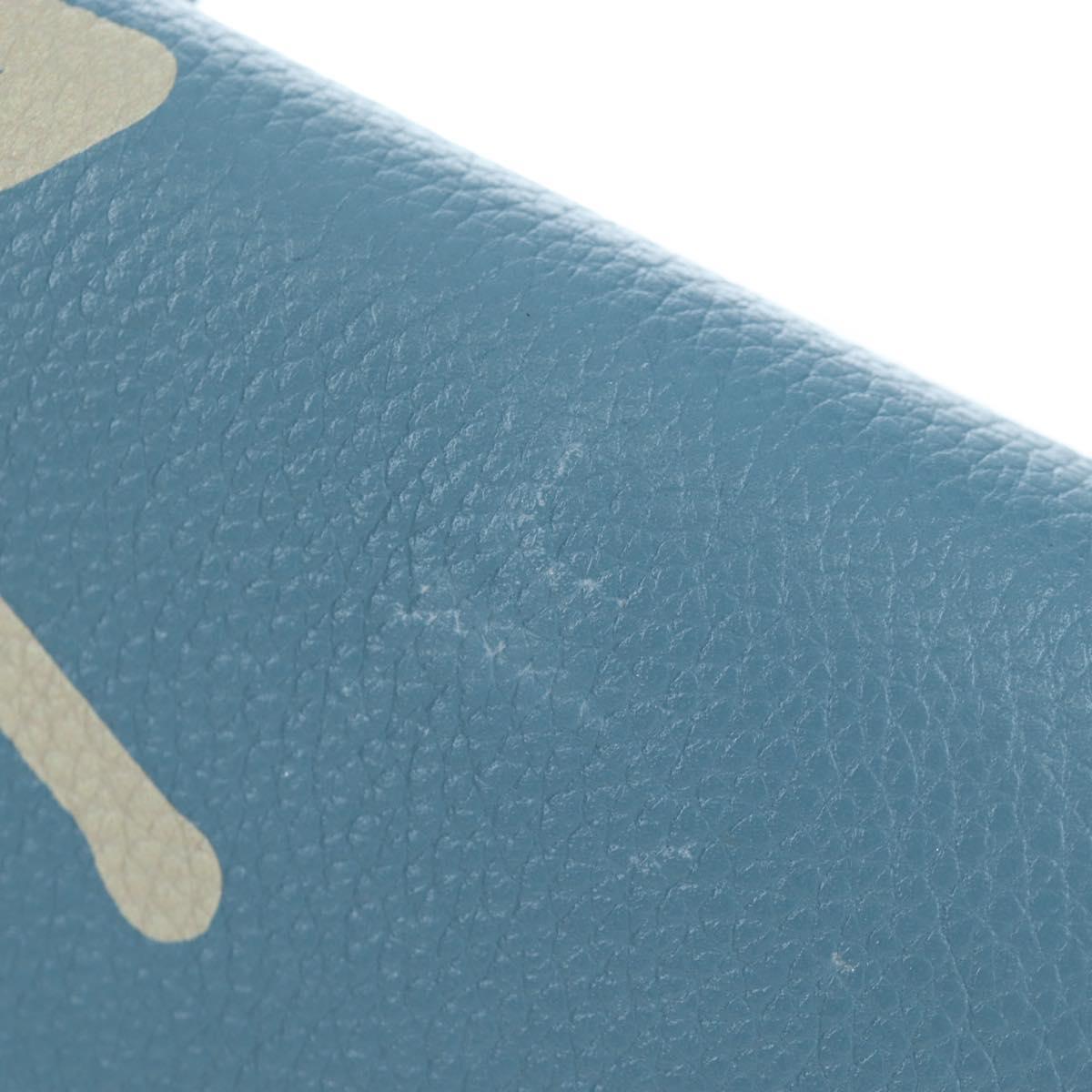 Christian Dior Saddle Bag Leather Stussy Collaboration Light Blue Auth 199040V