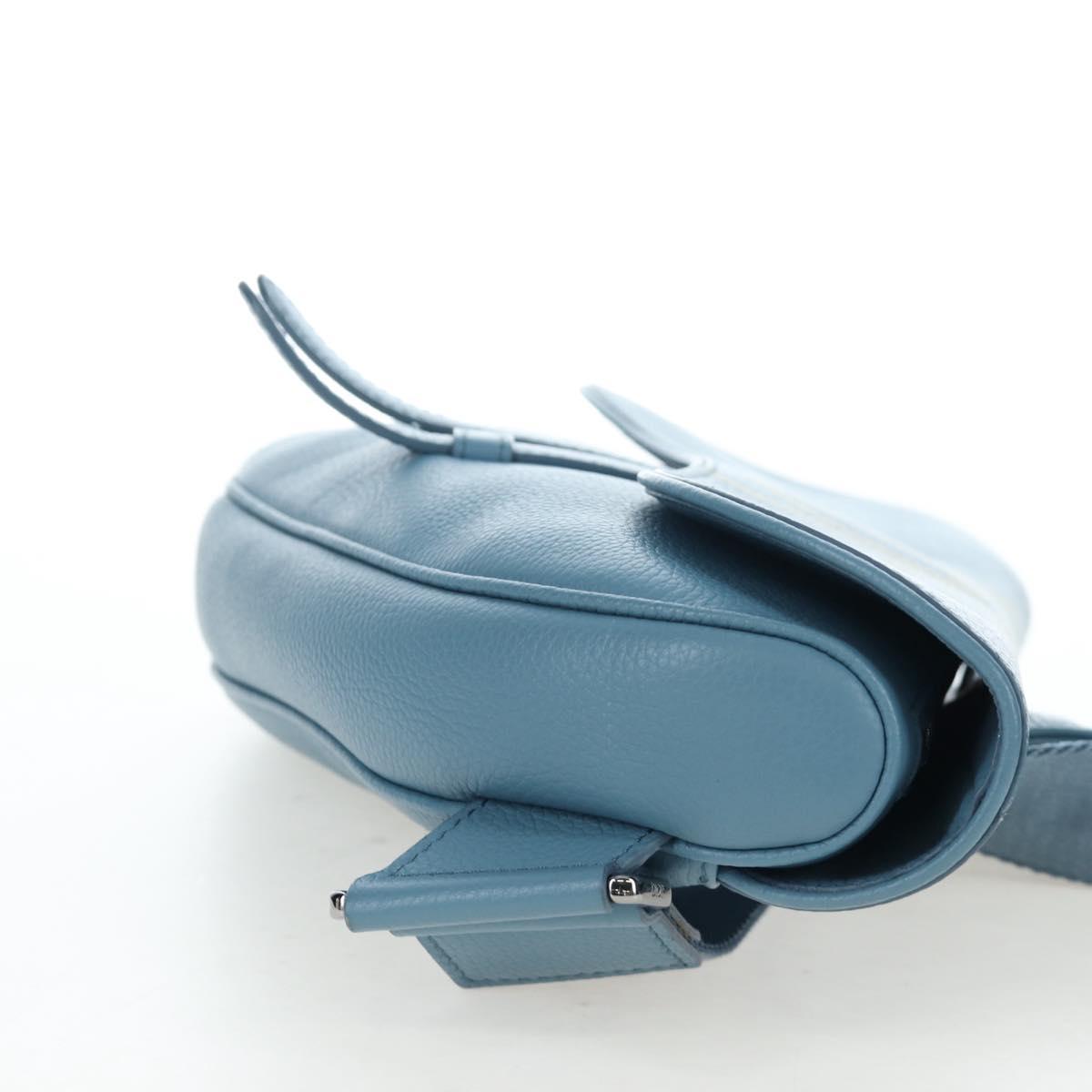 Christian Dior Saddle Bag Leather Stussy Collaboration Light Blue Auth 199040V