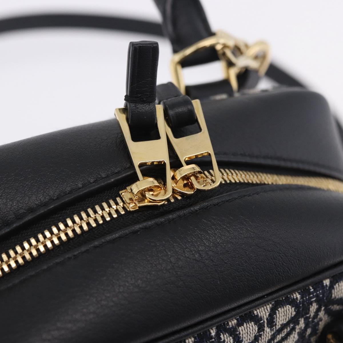 LOEWE Anagram Amazona 16 Hand Bag Canvas 2way Black Gold Tone Auth 199041SAM